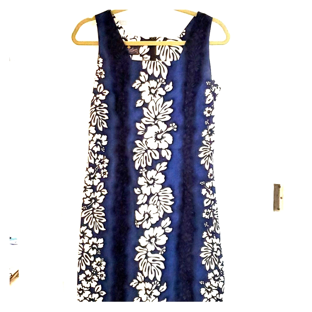 Royal Creations Authentic Hawaiian Blue Dress Sz M
